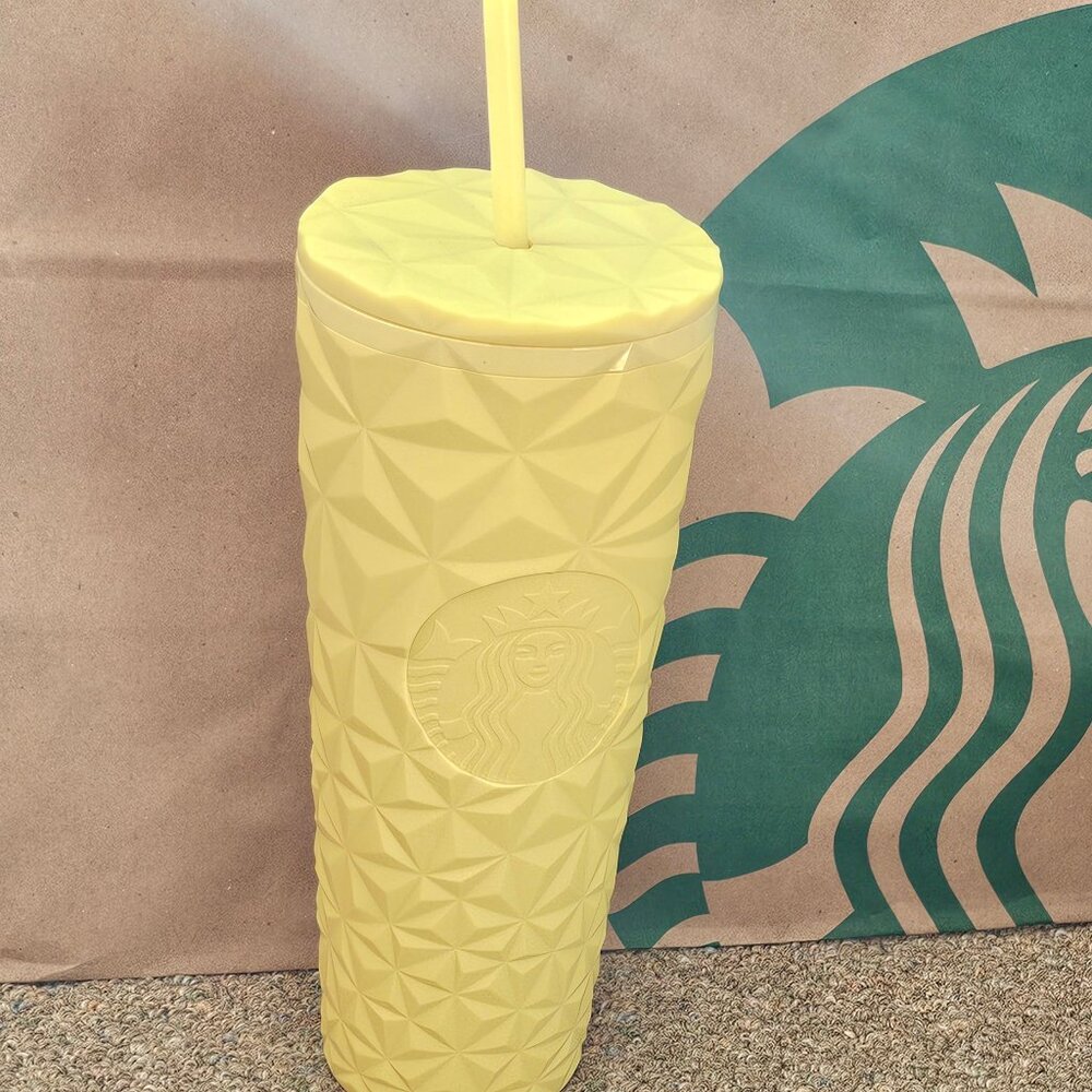 Starbucks Summer 2025 Matte Butter Yellow Soft Touch Prism Tumbler Venti 24oz